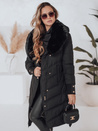 Damen gesteppte Winterjacke mit Kunstpelz schwarz Dstreet TY5076
