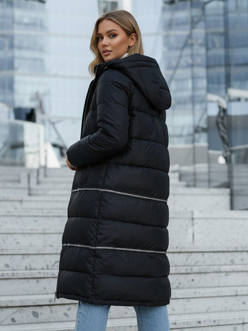 Lange Damen Winterjacke navy blau Dstreet TY5467