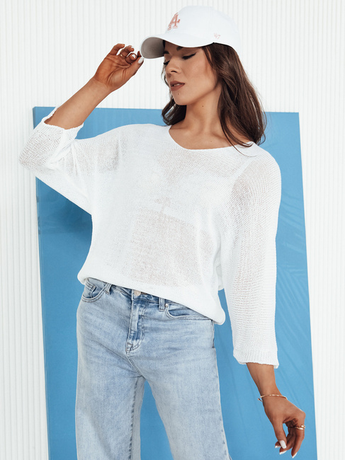 Damen Durchbrochener Pullover ANNIS Farbe Ecru DSTREET MY2333