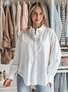 Damen Shirt in Übergröße mit längerem Rücken BLUOSIZE weiß Dstreet DY0457