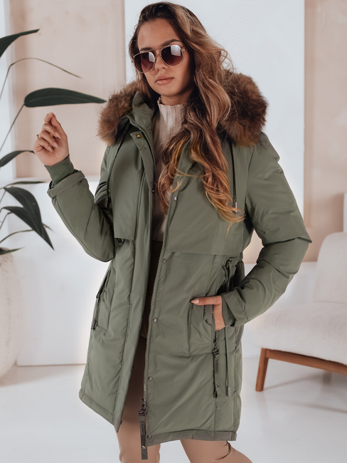 Damen Winter Parka Jacke mit Kapuze grün Dstreet TY5081