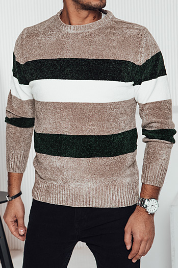 Gestreifter Herren-Pullover braun Dstreet WX2242