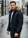 Herren Winterjacke mit Kapuze navy blau Dstreet TX5112