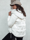 Damen FASHWARM kurze Steppjacke mit Kapuze weiß Dstreet TY4637