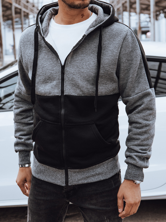 Herren Kapuzenpulli mit Reißverschluss dunkelgrau Dstreet BX5792