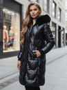 Damen Winterjacke ELECIO lang gesteppt mit Kapuze schwarz Dstreet TY5178z