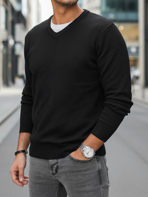 Herren Pullover mit schwarzem V-Ausschnitt Dstreet WX2314