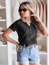 Damen Einheitsgröße gerippte Bluse KISS LOOK schwarz Dstreet RY2833