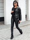 Damen Leder Ramonseka kurze Jacke schwarz Dstreet TY4634
