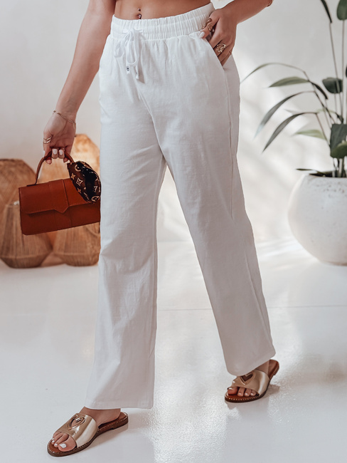 Damen Freizeithose mit weitem Bein BOHO DAY weiß Dstreet UY2652