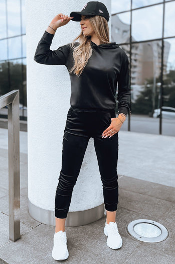 Damen Veloursanzug SO COMFY Farbe Schwarz DSTREET AY0888