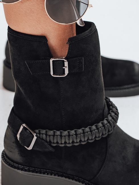 Damen Wildleder Stiefel schwarz Dstreet ZY1032