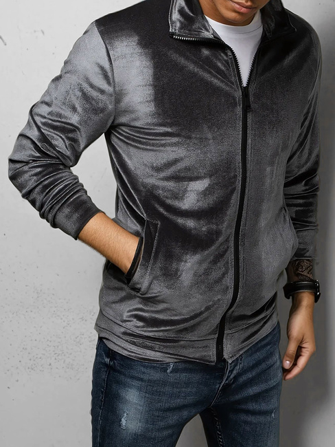 Herren Sweatshirt aus grauem Velours Dstreet BX5535