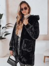 MISSFLUFF Damen Pelzmantel schwarz Dstreet TY4982