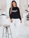 Damenpullover mit Hundeapplikation CHICPAWS schwarz Dstreet MY2541