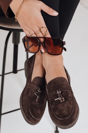 Damen Wildleder braun Mokassins Dstreet ZY1181