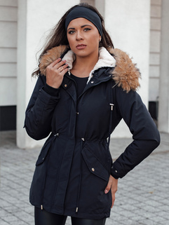 Damen Winterjacke CHICOK isoliert mit Fell schwarz Dstreet TY4611_2