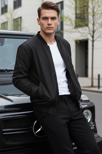 Herren Bomberjacke Schwarz Dstreet TX4423