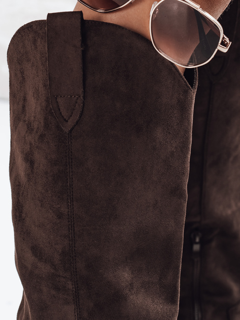 Damen Wildleder Cowboystiefel braun Dstreet ZY1147