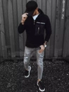 Herren Sweatshirt mit Reißverschluss Farbe Schwarz DSTREET BX5466