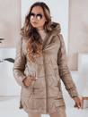 Gesteppte Winterjacke für Damen mit Kapuze in camel Dstreet TY5091