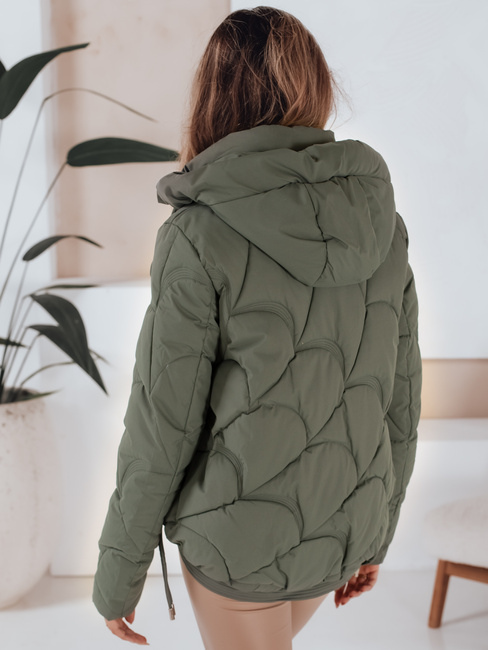 Damen Winterjacke LOVEWARM kurz gesteppt mit Kapuze grün Dstreet TY5040
