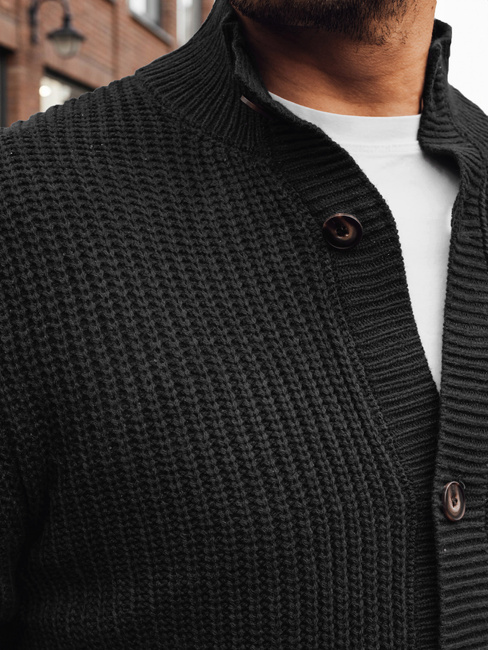 Herren Strickjacke Pullover schwarz Dstreet WX2347