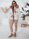 Damen Winterjacke COLDLIKE gesteppt mit Kapuze weiß Dstreet TY5002