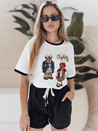Damen Oversize-T-Shirt mit Stickerei CLASSY TEDDY weiß Dstreet RY2844