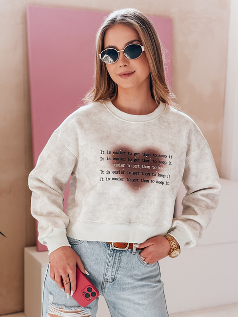 Damen Übergröße Tie-Dye Sweatshirt mit Herz DESSER grau Dstreet BY1466
