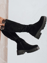 Damen Wildleder Plateaustiefel schwarz Dstreet ZY1103