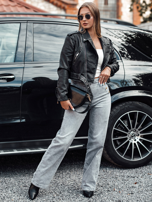 Damen ZIPELLA Baggy-Jeans mit hoher Taille grau Dstreet UY2207