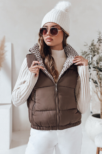 URBANELLE Damen Steppweste hellbraun Dstreet TY4971