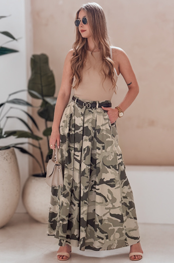 FLOWES hellgrün moro Rock-Hose mit Gürtel Dstreet UY2562