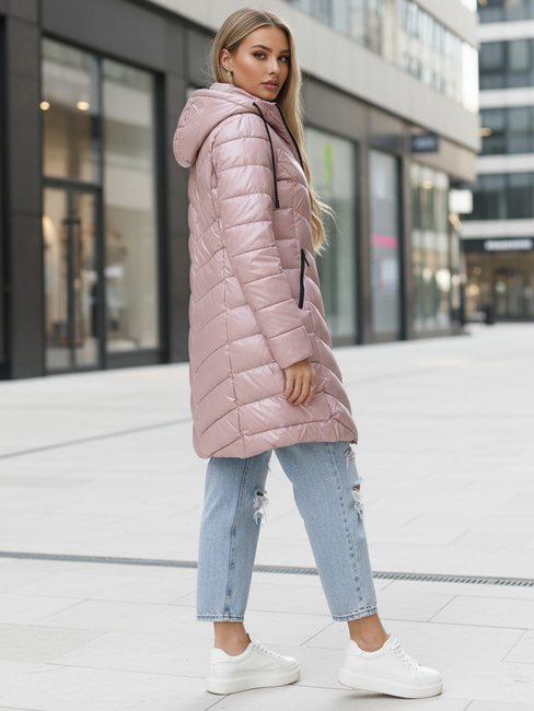 Damen Winterjacke lang gesteppt lila Dstreet TY5505