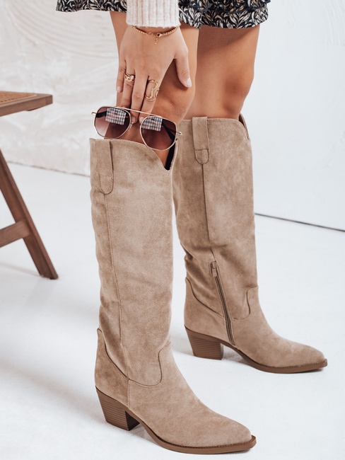 Damen Wildleder beige Stiefel Dstreet ZY1172