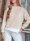 LUZZIO Damen Sweatshirt in Übergröße hellbeige Dstreet BY1384
