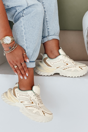 Damen Sport Turnschuhe beige Dstreet ZY1008