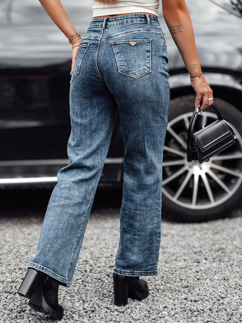 Damen Denim-Hose WESTCODE weit, hoch, blau Dstreet UY2212