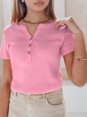 Damen Einheitsgröße gerippte Bluse KISS LOOK rosa Dstreet RY2837