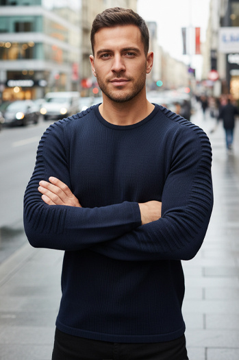 Marineblauer Pullover für Männer WX2297z