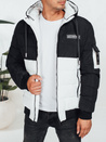 Herren Winterjacke mit Kapuze schwarz und weiß Dstreet TX5050