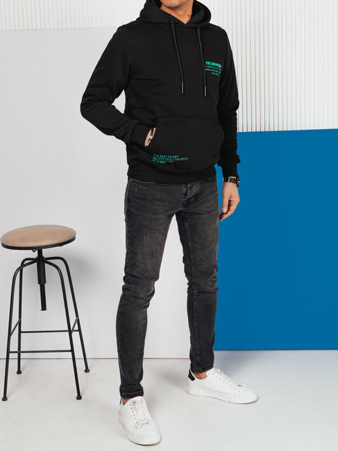 Herren Sweatshirt mit Aufdruck Farbe Schwarz DSTREET BX5685