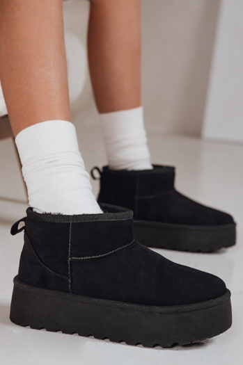 Schwarze Wildleder-Schneestiefel für Frauen Dstreet ZY1283