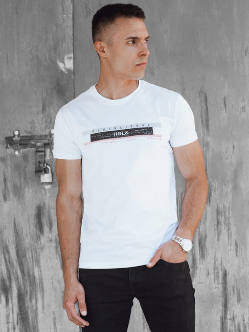 Weißes Herren-T-Shirt Dstreet RX5556