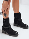 Damen Wildleder Stiefel schwarz Dstreet ZY1032