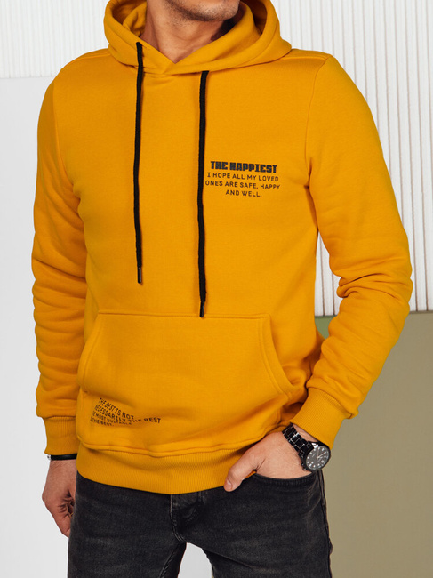 Herren Sweatshirt mit Aufdruck Farbe Gelb DSTREET BX5684