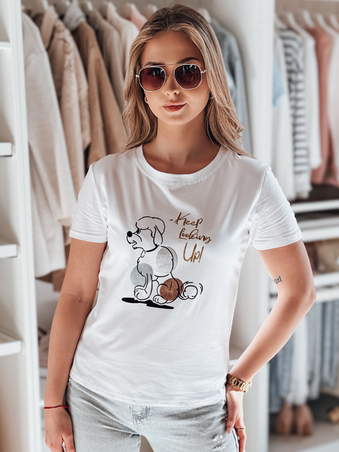 Damen LUMIFIT Pudel-T-Shirt weiß Dstreet RY2738