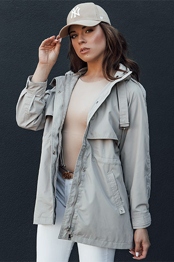 Damen Übergangs-Parka-Jacke TILAN beige Dstreet TY4473