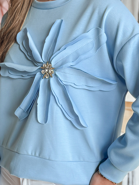 Damen Bluse in Übergröße mit PETITKA Blume blau Dstreet BY1385